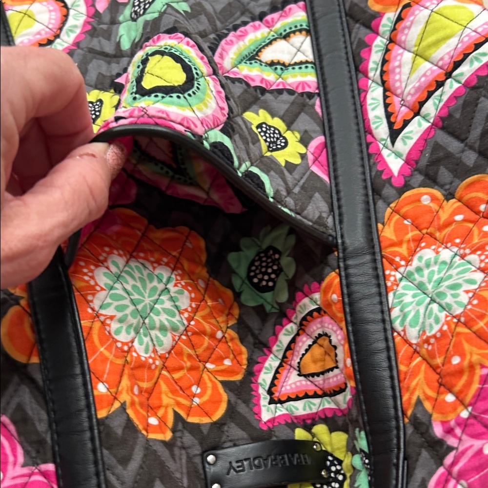 Vera Bradley Black and Multicolor Floral Tote - Picture 14 of 14